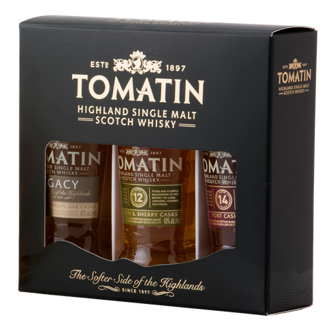 Tomatin scotch whisky triple pack